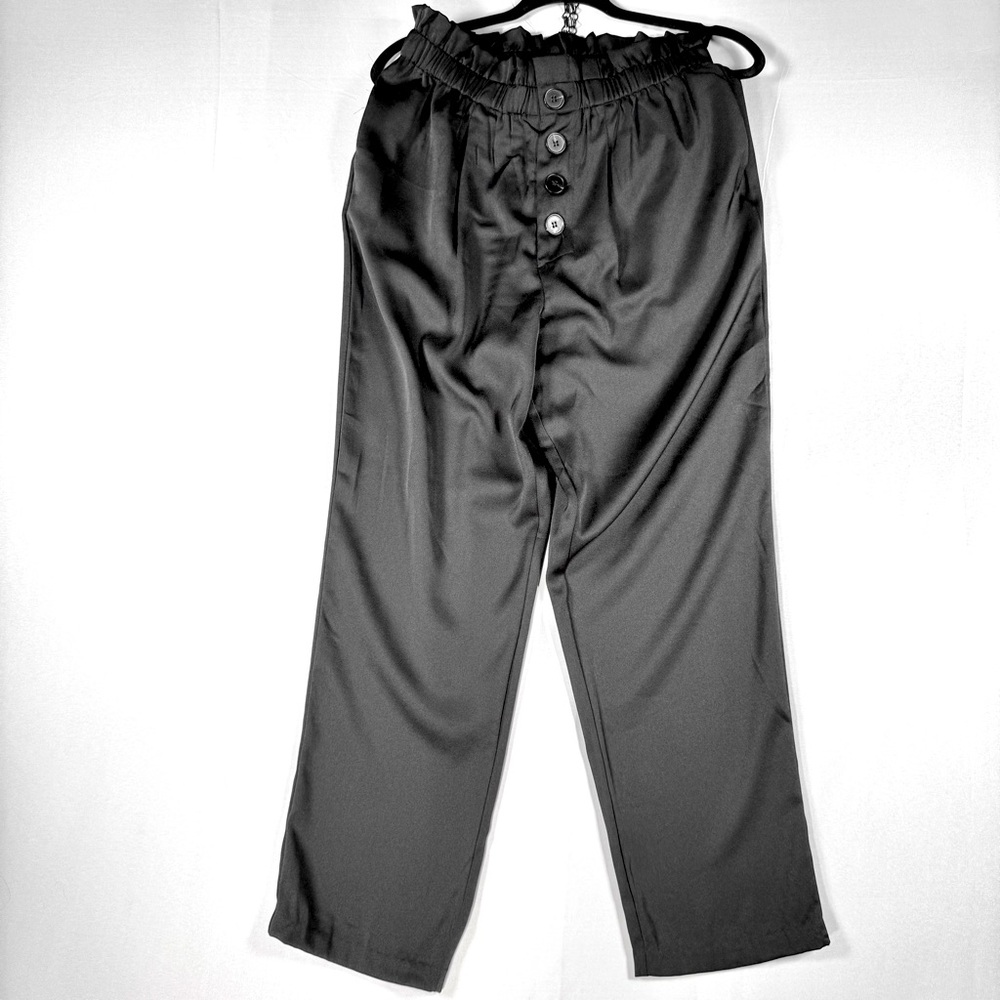 Skies Are Blue Black Dress Pants Elastic Waist